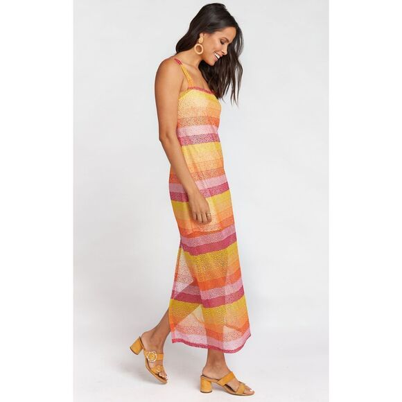 Show Me Your MuMu Harlowe Sunset Fiesta Stripes Maxi Dress L - Picture 4 of 6